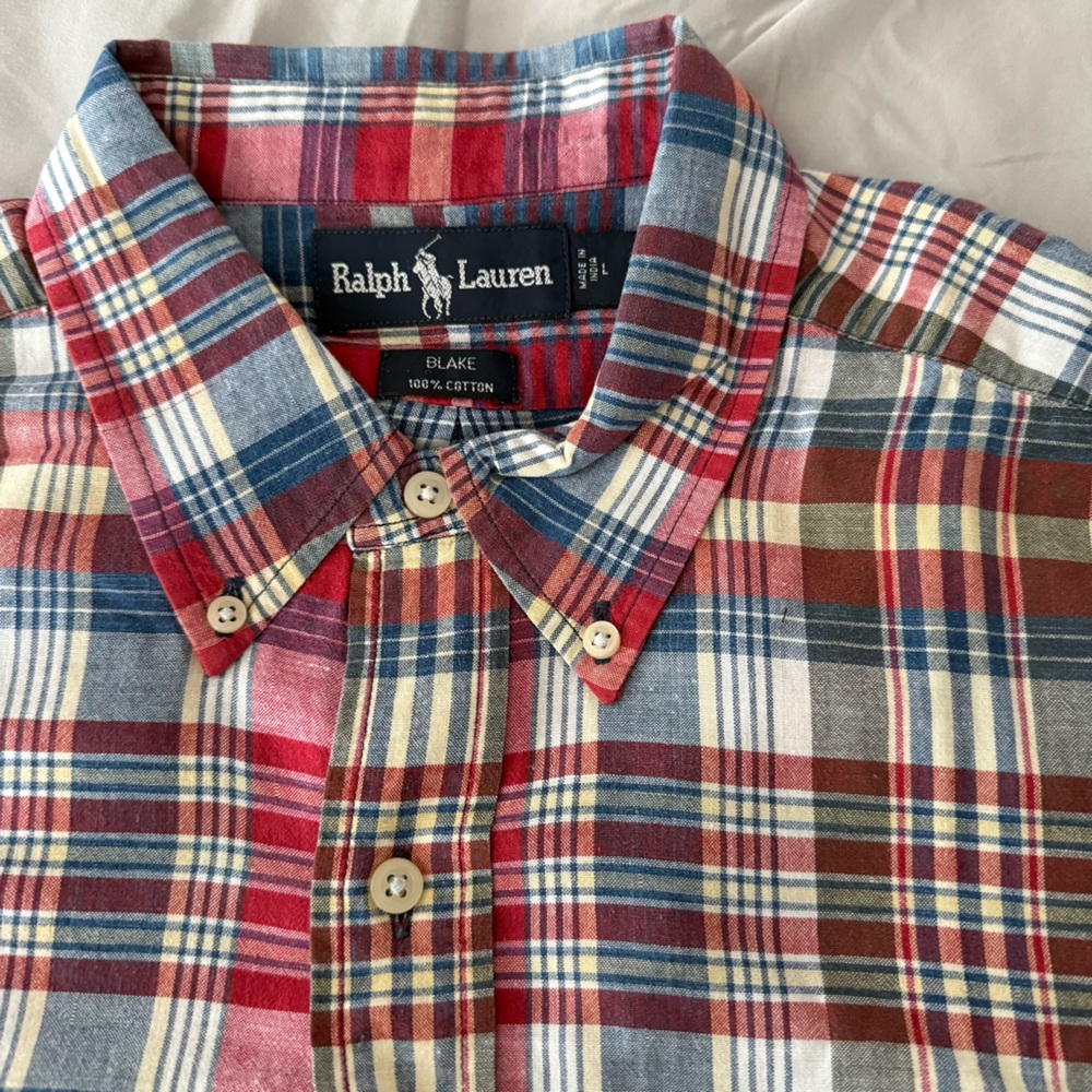 Ralph Lauren Blake Multicolor Plaid Short Sleeve Button Up Shirt